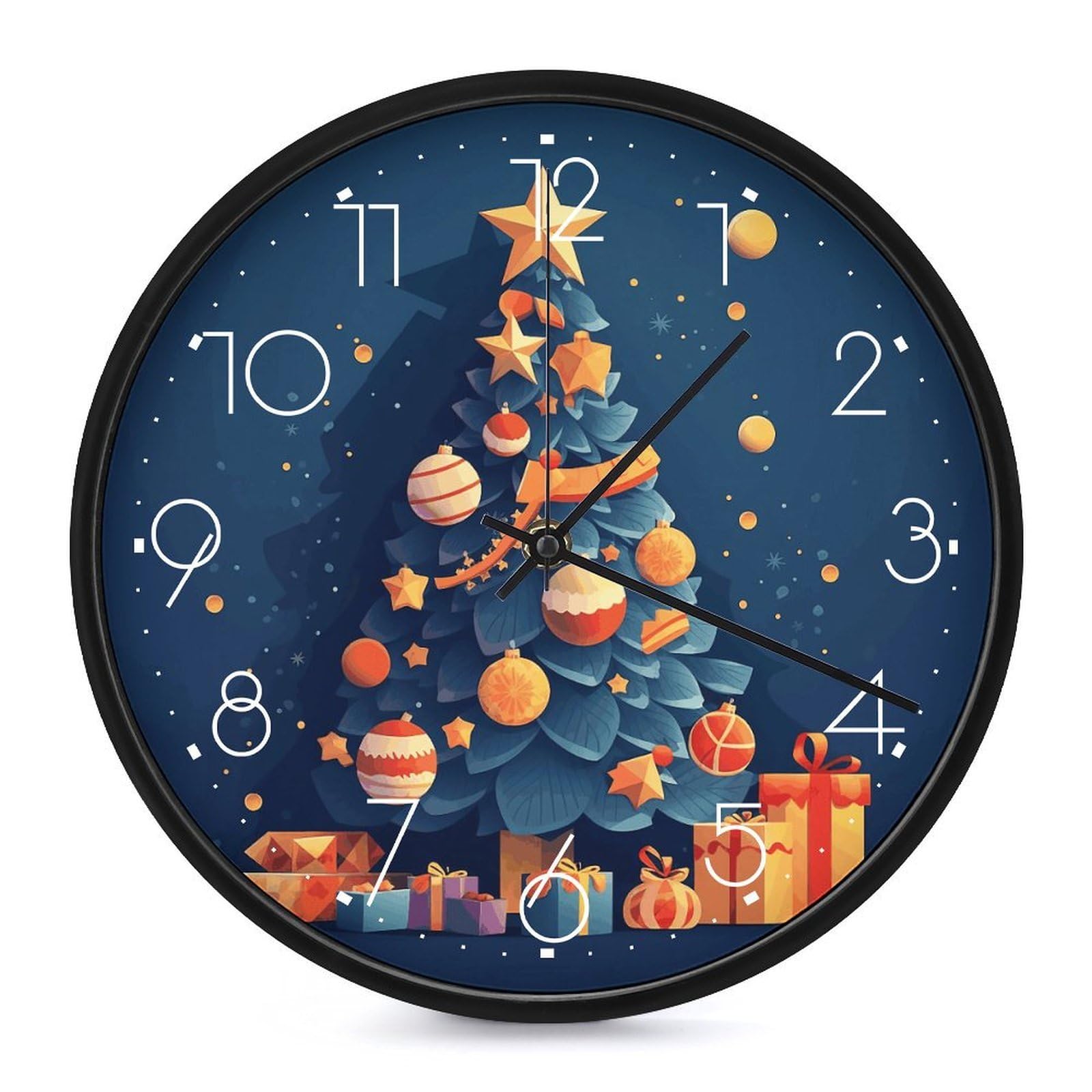 Horloge murale sous le sapin de Noël cadeau idéal blanc pour la maison