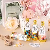 Vista 4 de Gerrii 50 frascos metálicos de mini botella de champán con forma de frascos con forma de frascos dorados de plástico para bricolaje, botella