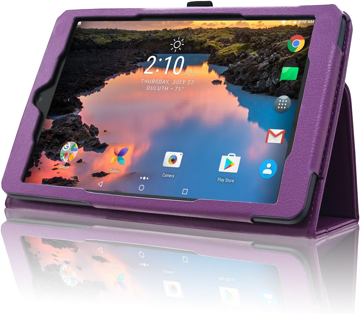 ACdream Alcatel A30 8 Inch Tablet Case, Premium PU Folio Leather Tablet Case for Alcatel A30 8 Inch Tablet (2017 Version), Purple