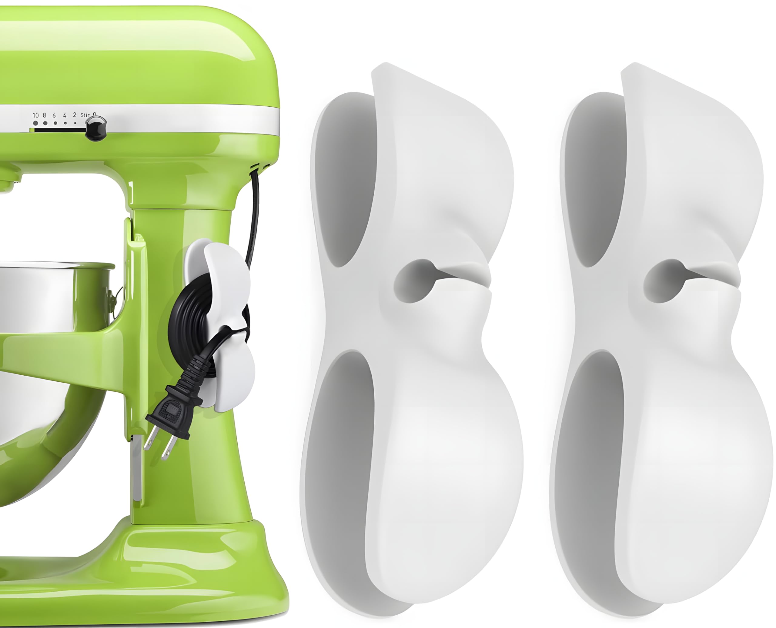 2 Pack Upgraded Cord Organizer for Kitchen Appliances with Self Adhesive Mount - Stick On Cord Organizer for Appliances, Cable Cord Holder Cord Winder for Pressure Cooker, Blender, Mixer, Toaster