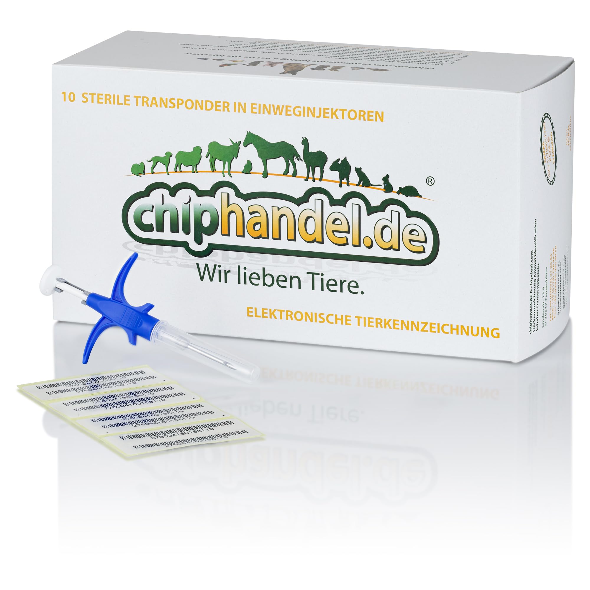 10 x RFID Tierchip Mini für Hund, Katze, Kleintiere – Deutscher Ländercode 276