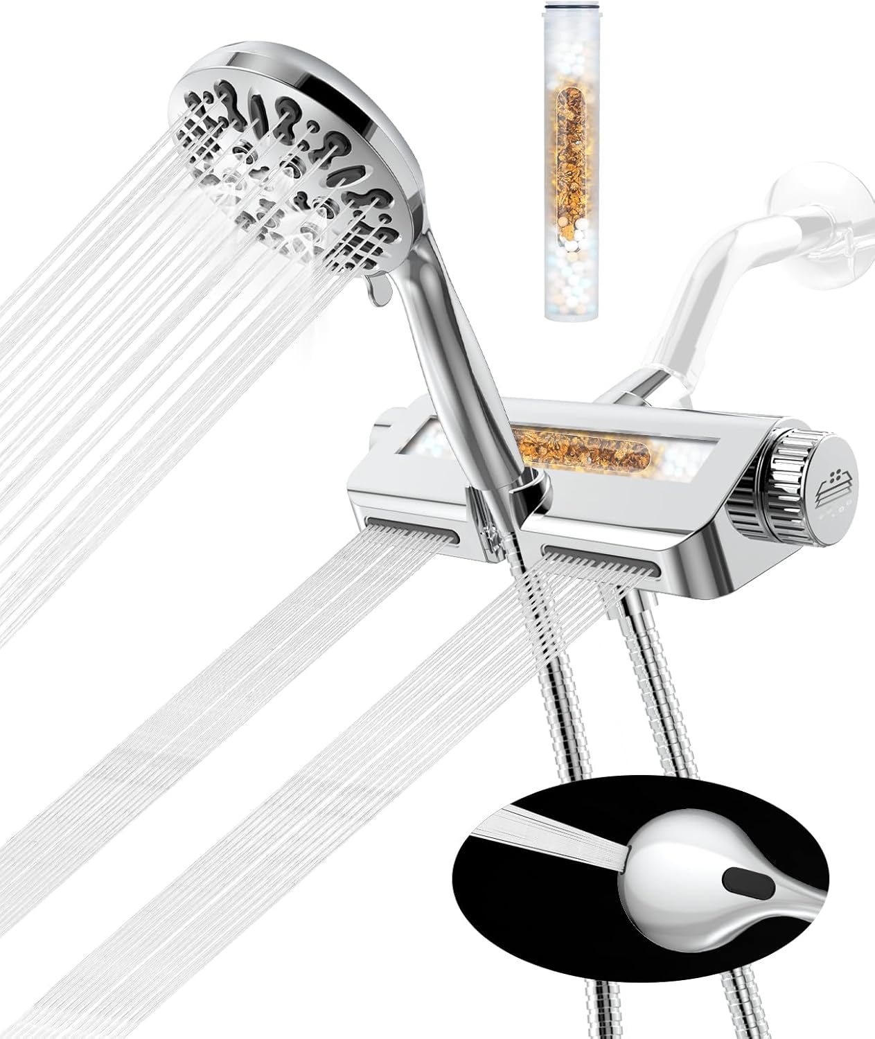 Shower Head with Handheld Combo MakeFit High Pressure Dual Shower