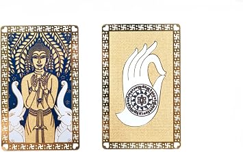 DMtse Chinese Feng Shui Buddha Twin Elephant Amulet Card for Meditation Good Luck Wealth Success and Protection
