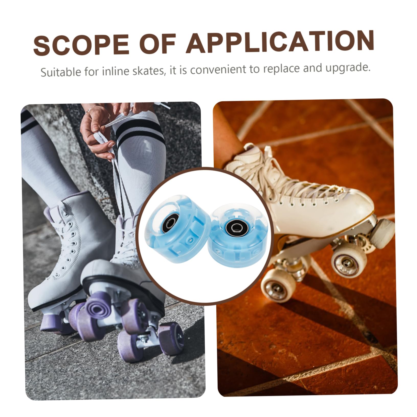 YARNOW Ruedas Luminosas para Patines de Goma Azul, 4 Piezas