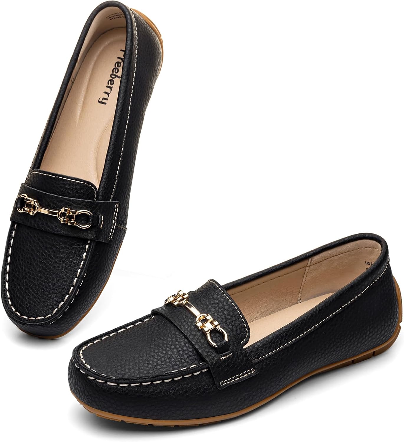 Loafers for Women Comfort Leather Loafers Cute Slip On Business Casual Dress Shoes Lightweight Work Flats Driving Mocs Walking Shoes for Women - Image 8