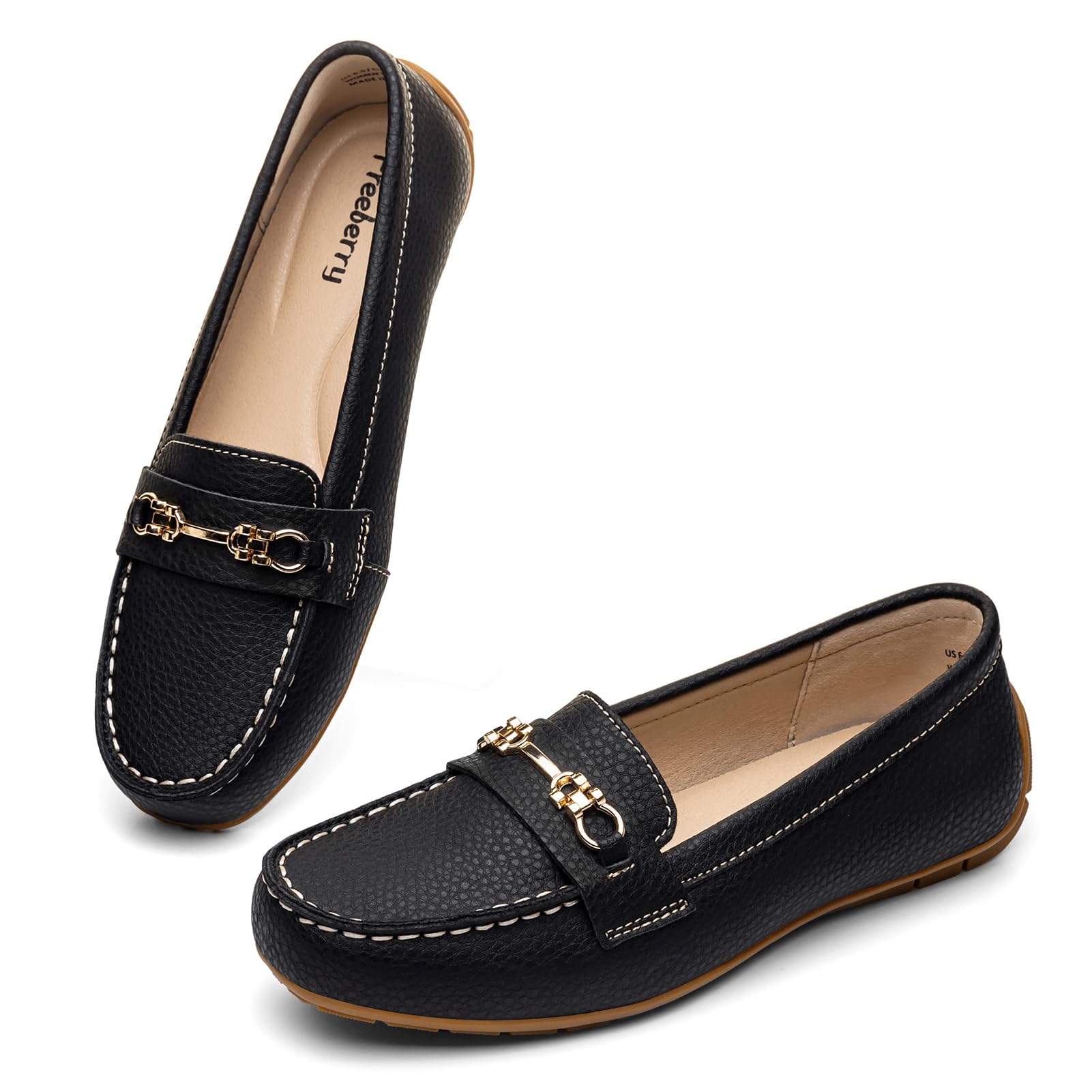 Loafers for Women Comfort Leather Loafers Cute Slip On Business Casual Dress Shoes Lightweight Work Flats Driving Mocs Walking Shoes for Women