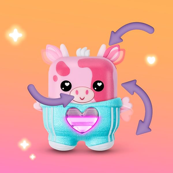 Hasbro Nano-mals, Mootilda la mucca rosa, giocattolo elettronico antistress - 3