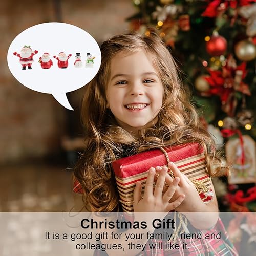 Miniatura 3 de DOITOOL Juego de 10 mini figuras de Papá Noel en miniatura de Navidad, 1.57 pulgadas, diminutos adornos de estatua de muñeco de nieve de Papá Noel
