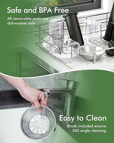 Miniatura 8 de SiFENE Exprimidor centrífugo compacto, máquina exprimidora de frutas y verduras con control de 3 velocidades con canal de alimentación de 2.5