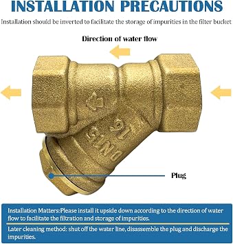 2Pcs Brass 1/2 Female Thread 100 Mesh Y Shaped Strainer Filter Valve Connector - 800 WOG (with Teflon Tape)