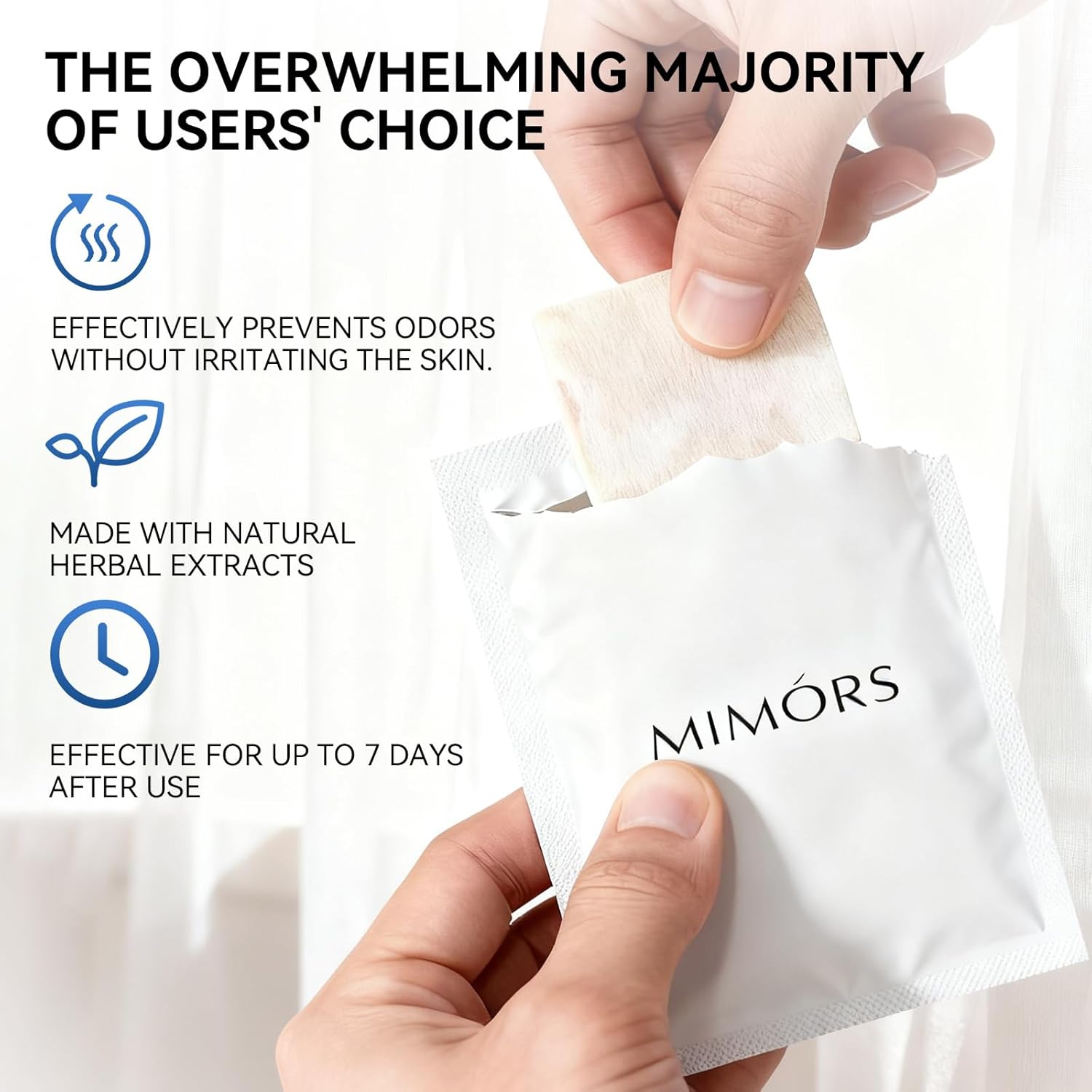 Deodorant Body Wipes for Underarm - 7 Days Odor Control, Individually Wrapped Unscented Wipes for Travel Gym Office Antiperspirant Wipes for Men Women Excessive Sweat Protection