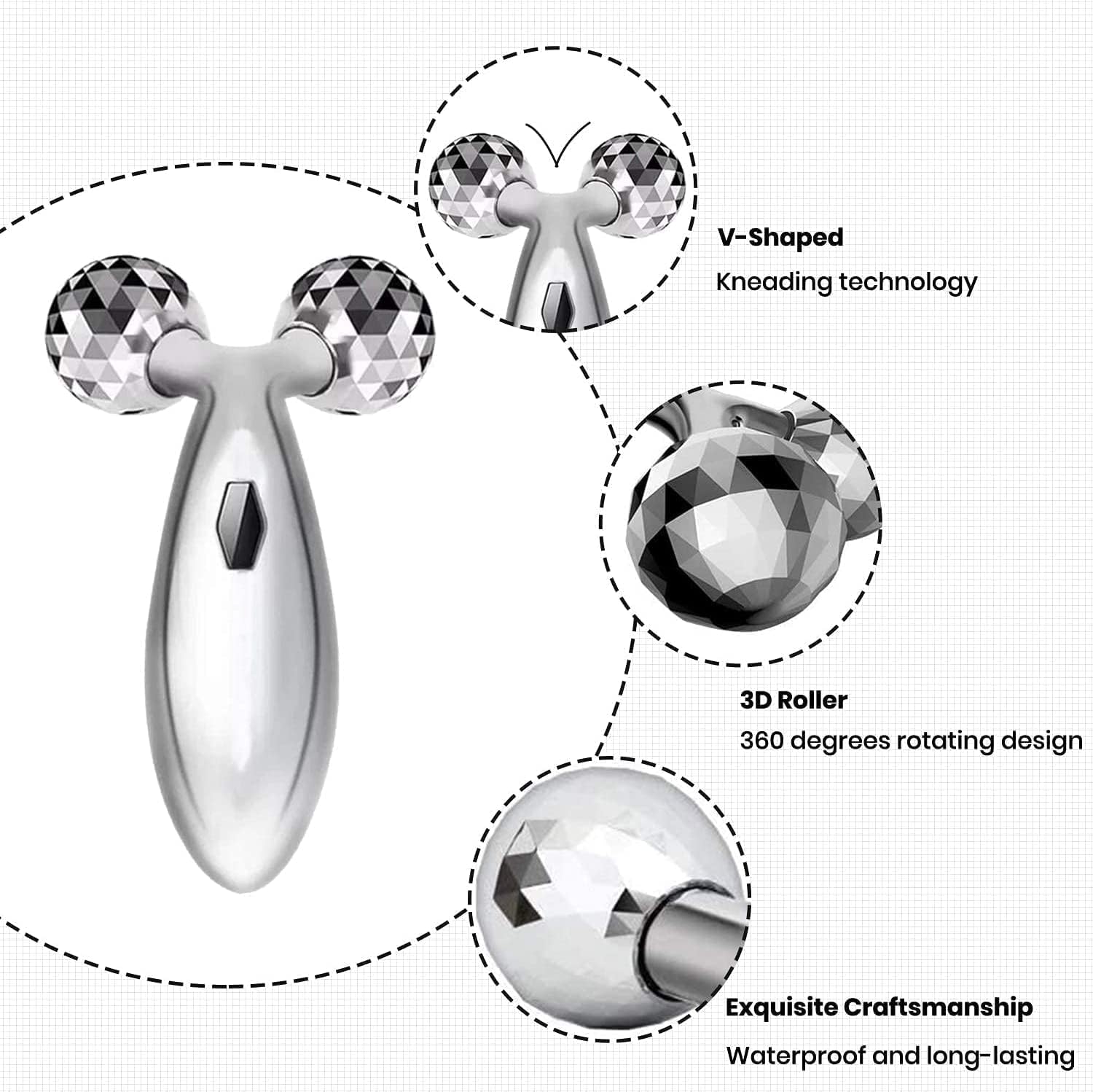 LIMESHOT Manual 3D Massager Roller 360 Rotate Face Full Body Shape Skin Lifting Wrinkle Remover Facial Massage | Face Roller For Glowing Skin Relaxation Tool | Body Massage Tool LIMESHOT Manual 3D Massager Roller 360 Rotate Face Full Body Shape Skin Lifting Wrinkle Remover Facial Massage | Face Roller For Glowing Skin Relaxation Tool | Body Massage Tool