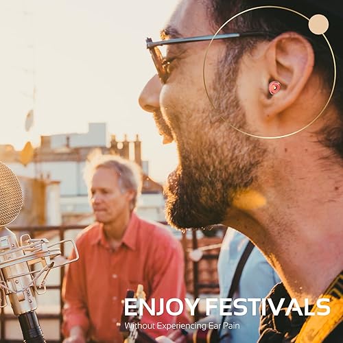 Miniatura 10 de Tapones para los oídos de concierto de alta fidelidad, tapones para los oídos reutilizables para músicos, tecnología de filtro avanzada de 24 dB,