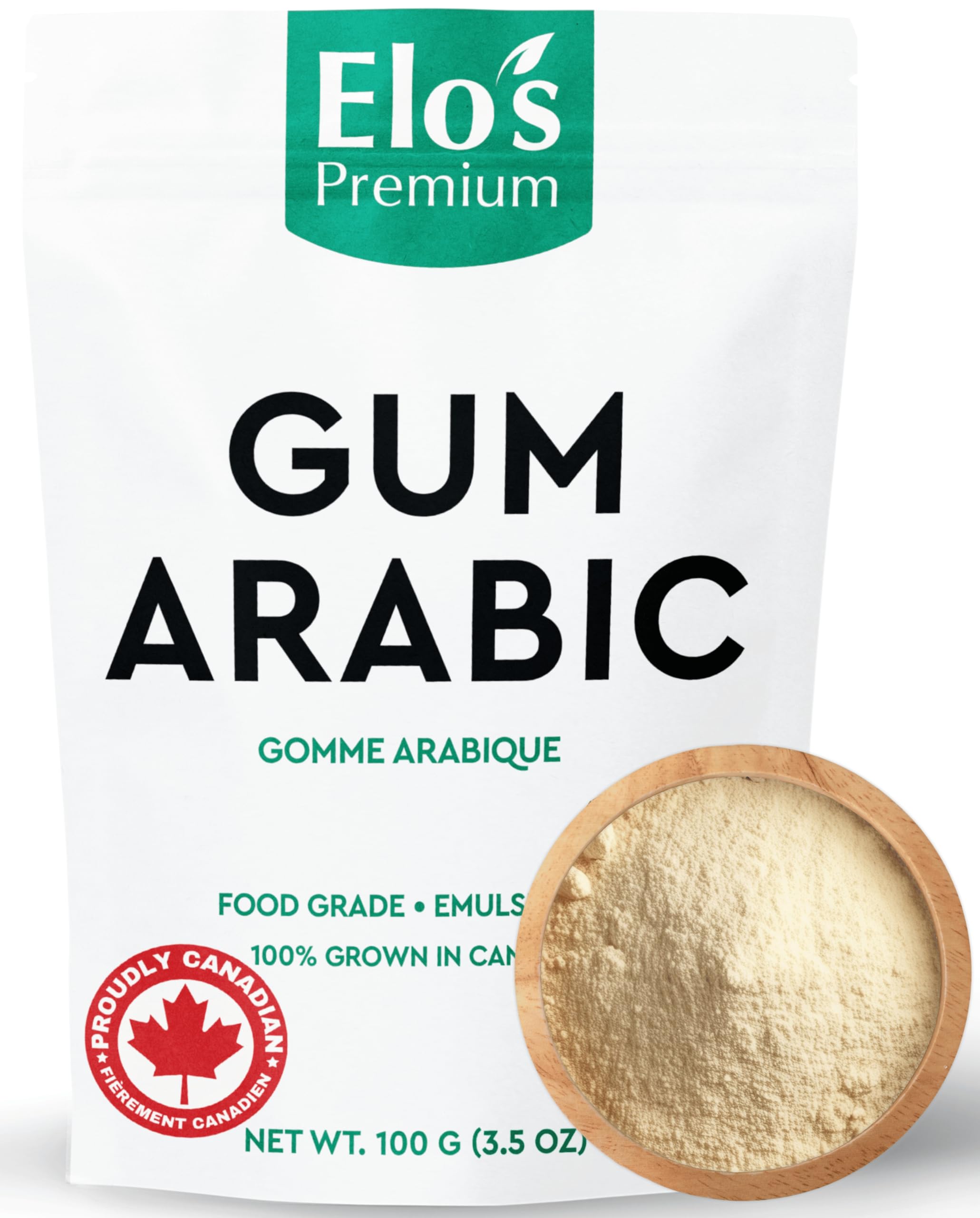 Arabic Gum Powder 100g – 100% Natural Acacia Gum for Thickening, Binding & Emulsifying – Ideal for Baking, Beverages, Confectionery & Homemade Syrups – Rich in Soluble Fiber – Vegan, Non-GMO & Gluten-Free – No Artificial Additives or Preservatives BY ELO’S PREMIUM