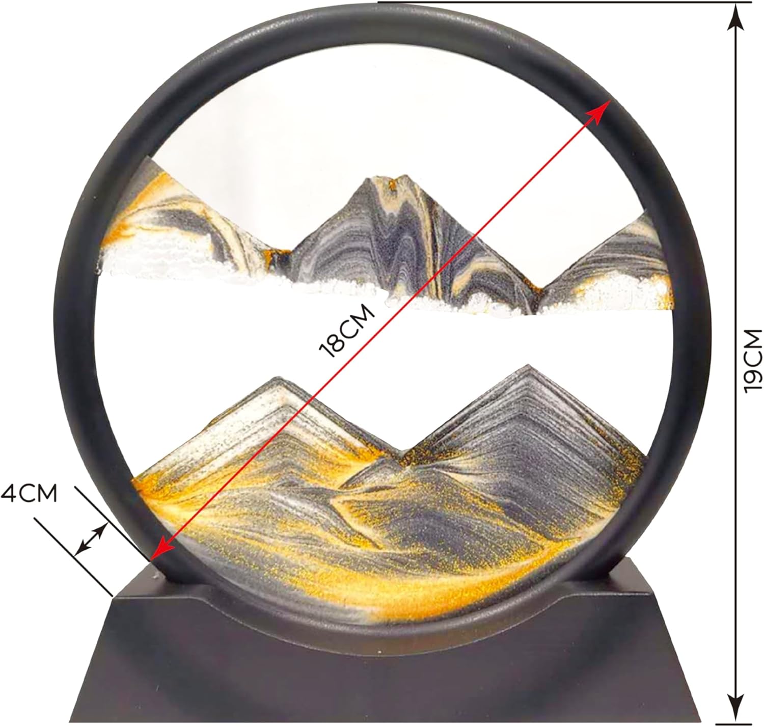 Funtime Gifts Mesmerizing Sandscape Art Frame - Unique Gravity-Driven Home Decor