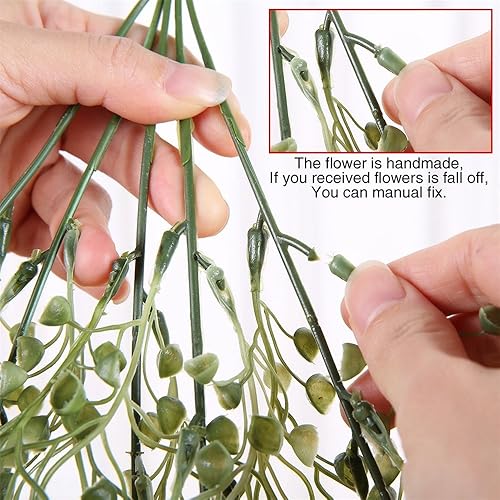Miniatura 7 de 2 plantas colgantes artificiales para interiores, plantas colgantes falsas al aire libre, plantas artificiales para bodas, fiestas, hogar, jardín,