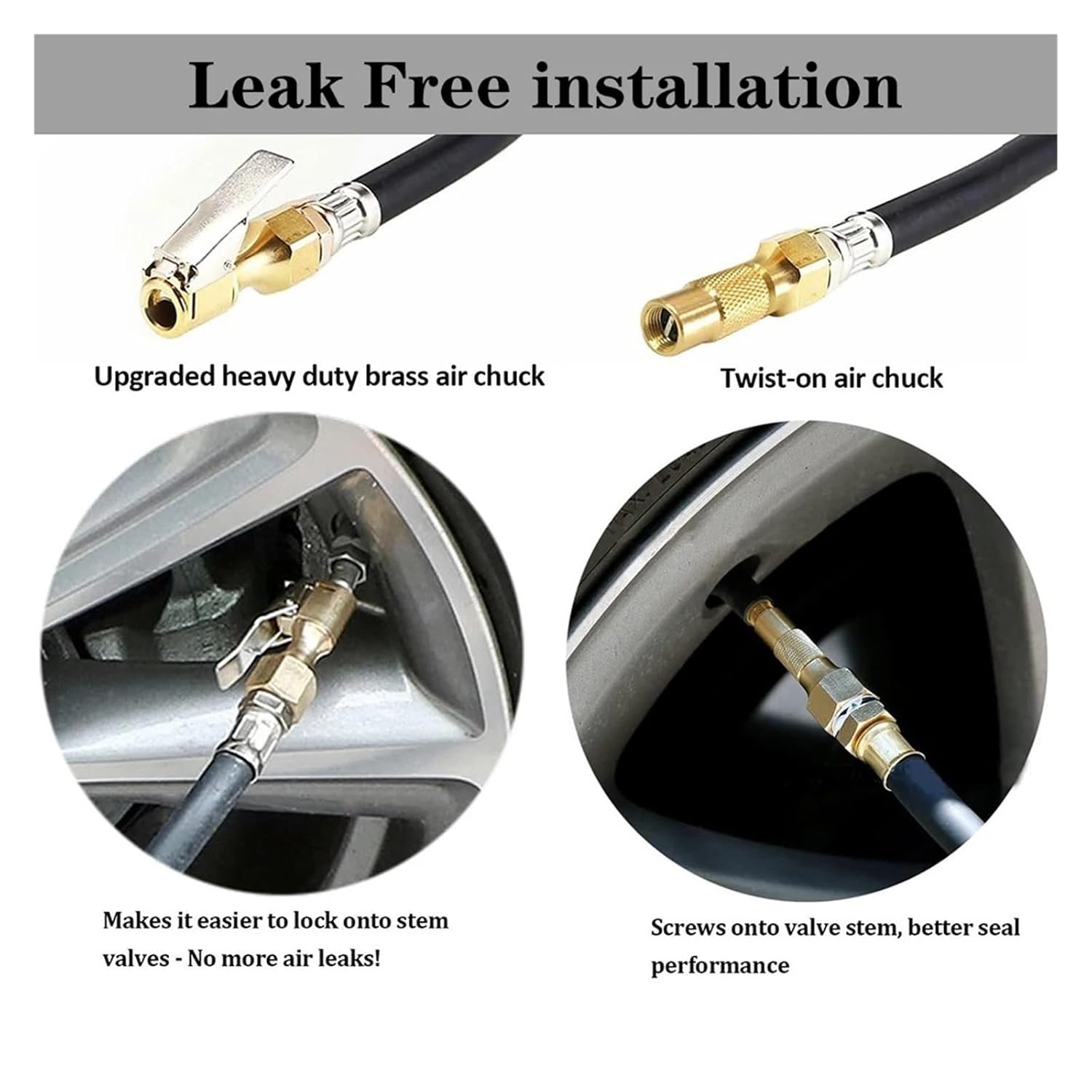 TPMS Air Line Clip-on Tyre Pump Tyre Pressure Meter 200PSI Tire Pressure Inflator Gauge Aluminum Alloy LCD Digital Precise(1 PC Pressure Meter)