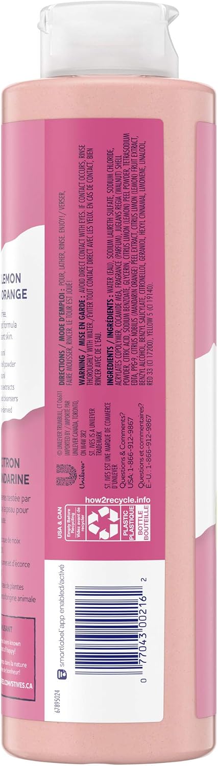 St. Ives Radiant Skin Exfoliating Shower Gel (650ml) Pink Lemon and Mandarin Orange Made with Plant-Based Cleansers & 100% Natural Extracts 16 oz Body Wash - Image 4