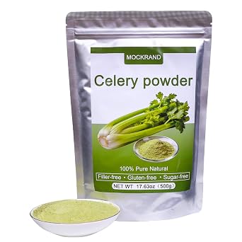 MOCKRAND Pure Celery Powder 17.64 oz, Fresh Celery Juice Powder, No Additives, Celery Powder for Seasoning, Cooking and Baking