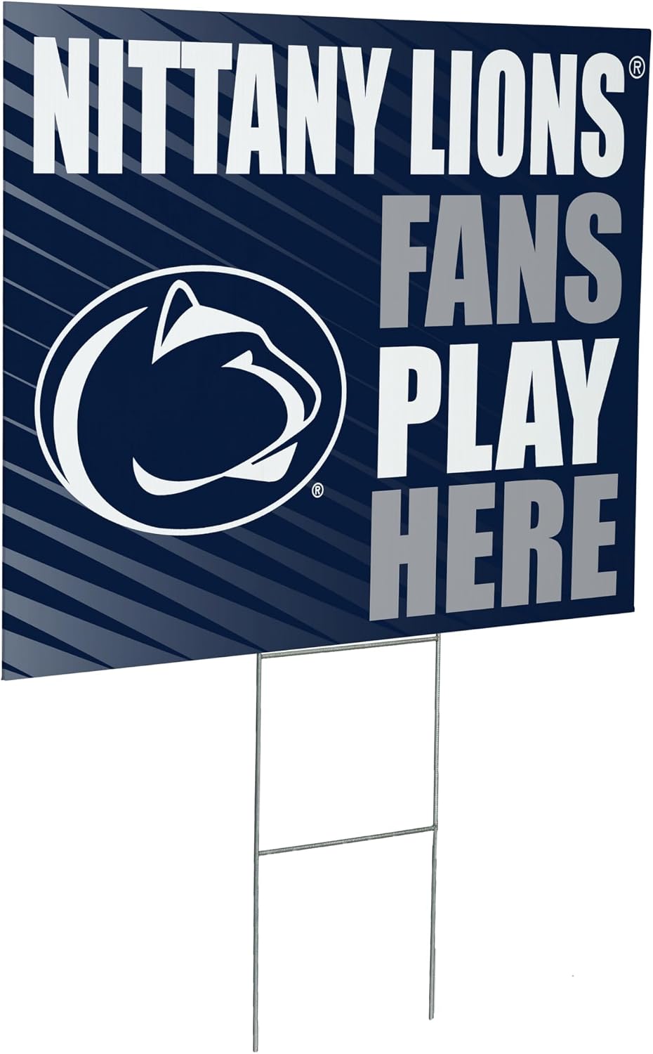 NCAA Penn State Yard Sign, Outdoor Coroplast College Yard Signs with Stakes 18x24, Collegiate Sports Fans Signs for Lawn - Fans Play Here