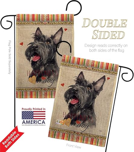 Miniatura 7 de Breeze Decor Bandera de jardín con diseño de perro Scottish Terrier Felicidad, Animales, Cachorro de Pata Estropeada, Piel Canina, Mascota,