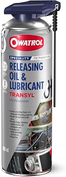 Owatrol Transyl Penetrating Oil Spray 13,5 Oz 400 ml Multi-Use Car & Moto Penetrant Spray, Degreaser & Rust Remover for Bolt, Hinge, Lock, Metal & Bike Chain Lubricant