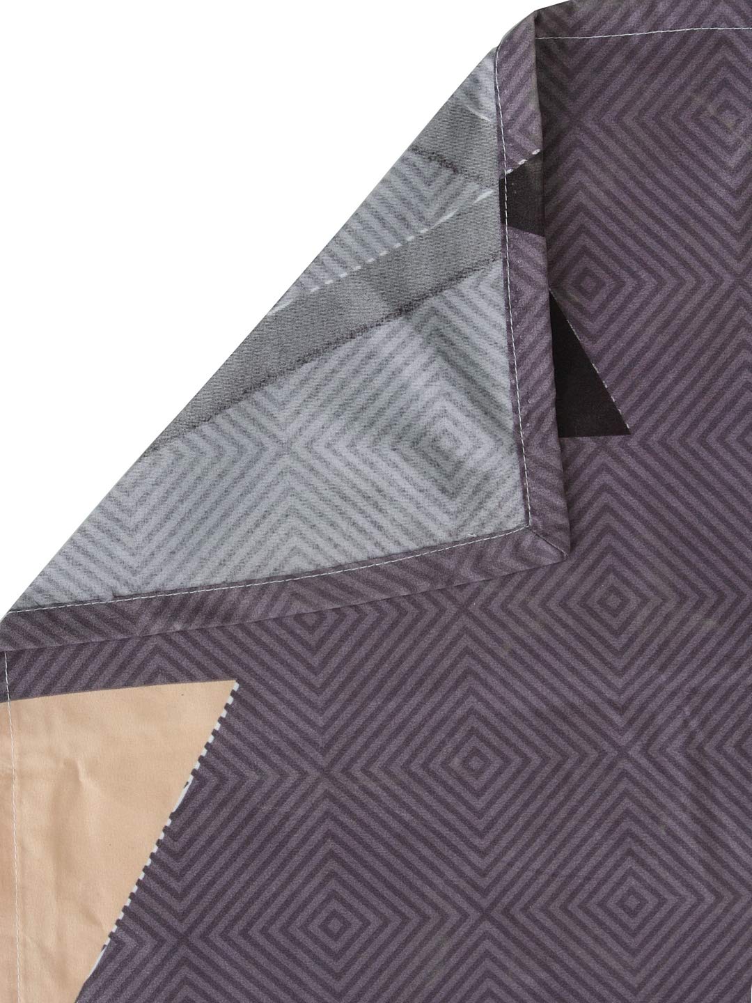 Modern Geometric King Size Flat Bedsheet Set β Soft Cotton Blend with Black & Orange Triangle Print | 1 Flat Sheet & 2 Pillow Covers | Fade-Resistant, Comfortable & Easy Care 3