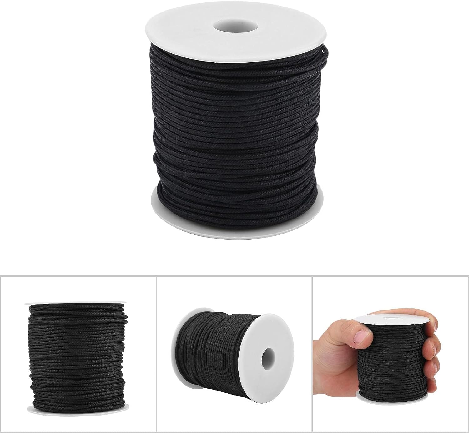 50M Speargun Reel Line, 2mm Braid Fishing Line 396lb Strong Braided Line for Catching Big Fish, Spear Gun Fishing String for Angler(Black)