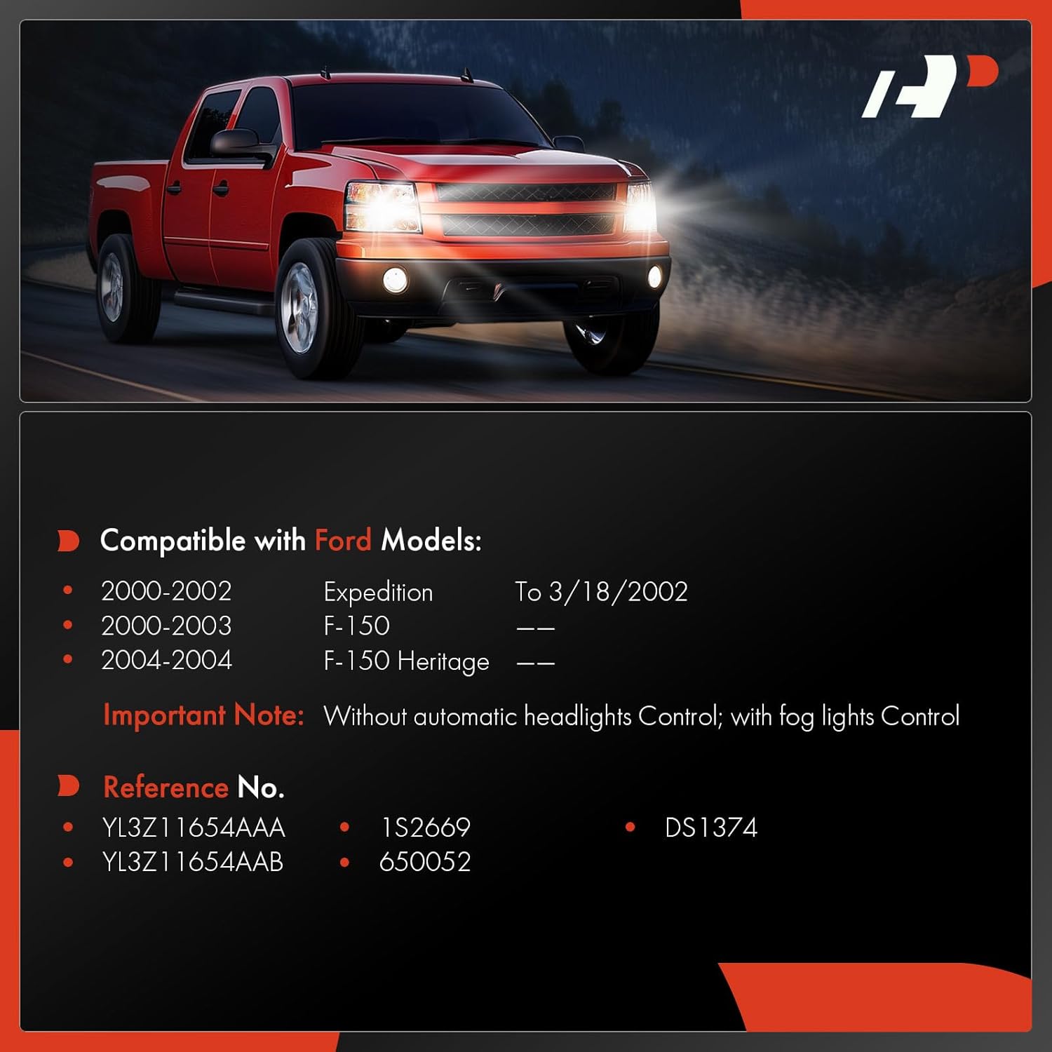 A-Premium Headlight Switch Instrument Panel Headlamp Dimmer Switch Compatible with Ford F-150 F150 2000-2003, F-150 Heritage 2004, Expedition 2000-2002