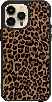Apple iPhone 15 Pro ile Uyumlu Leopar Desenli Silikon Kılıf, Siyah, Darbelere ve Çiziklere Karşı Koruma