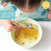 Vista 2 de Bumkins Cuenco para bebé, succión de silicona, para bebés, niños pequeños y niños, destete LED para bebés, esenciales para alimentación, silicona