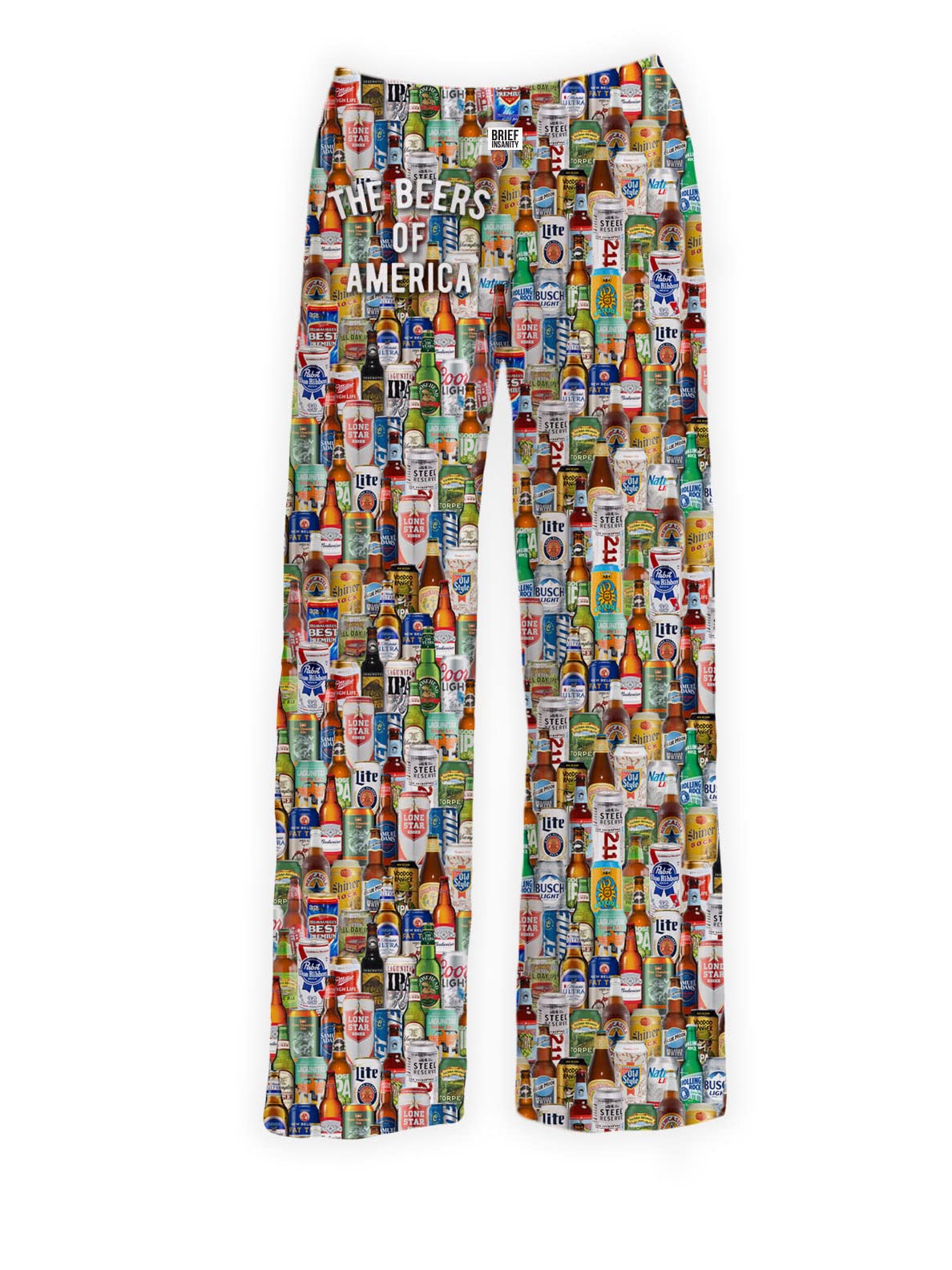 BRIEF INSANITYFunny Beer Lounge Pajama Pants for Men and Women | Iconic Beer Print Bottoms - Funny Loungewear Pants (S-XXL)