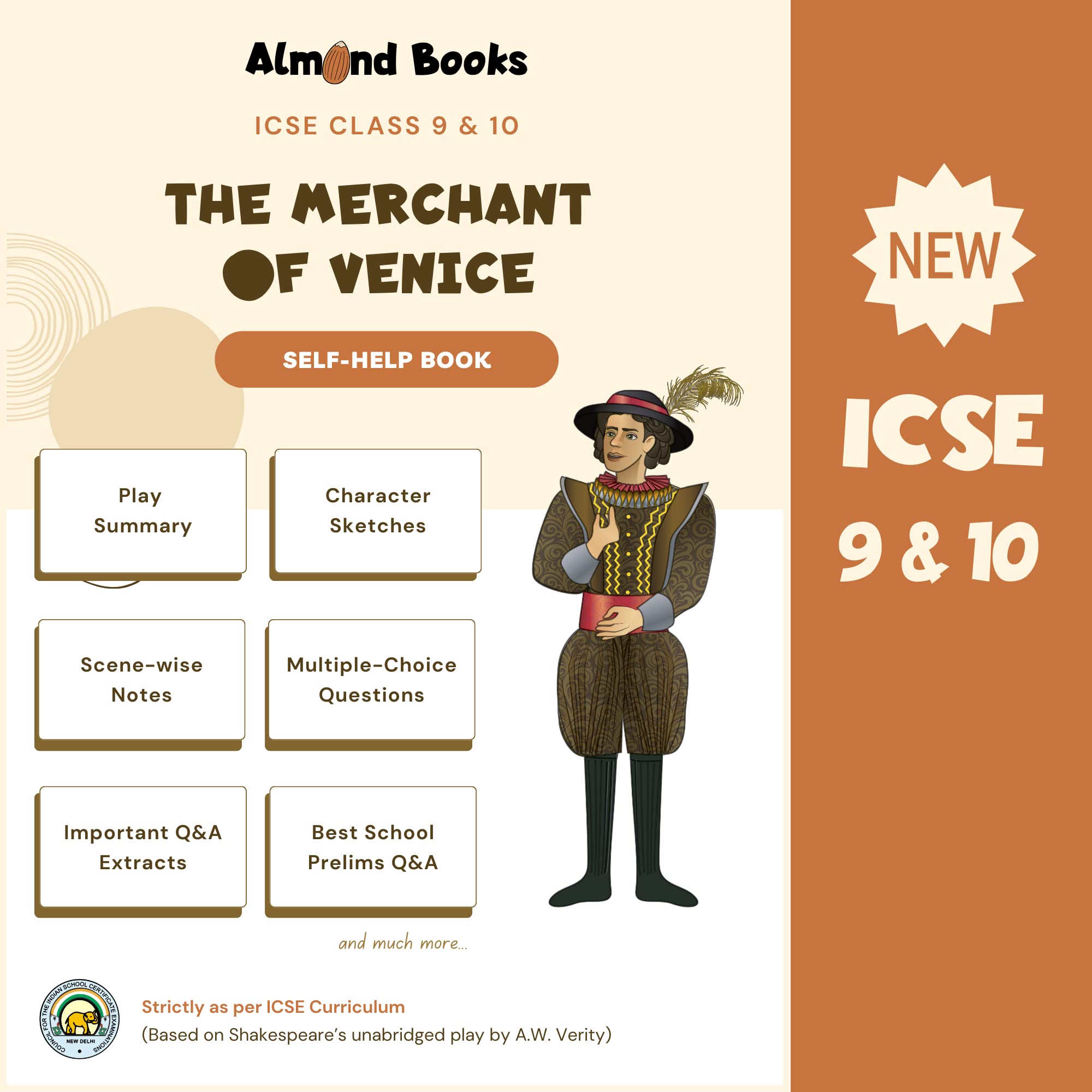Almond Books ICSE Merchant of Venice Self-Help Book For Class 9 & 10 - Notes, MCQs & Subjective Q&A [Paperback] William Shakespeare