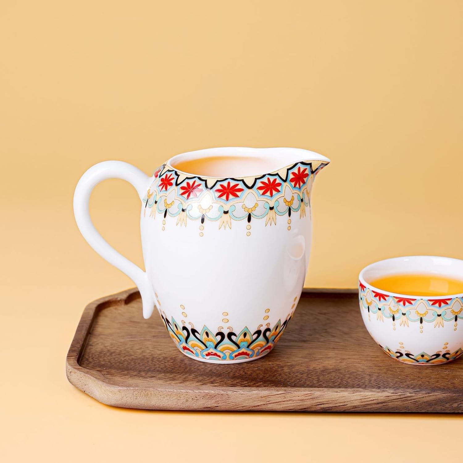 Mutton-fat Jade Porcelain Fairness Cup, 220ml 7.4oz, Ceramics Tea Dispenser Household Kungfu Tea Set