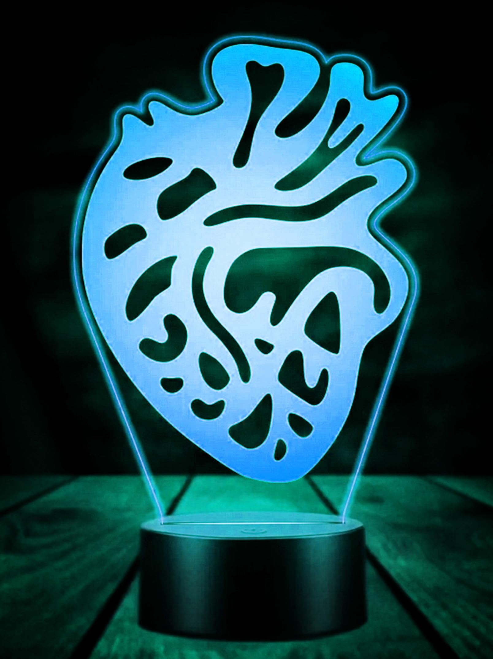Lampa nastrojowa 3D w kształcie serca, 7 kolorów, przełącznik dotykowy, LED, USB, do domu, na imprezę i urodziny.