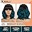 NOBLE Synthetic Curly Bob Wig With Bangs Short Bob Wigs Ombre Brown To Green Color Women\'s Shoulder Length Wigs Curly Wavy Wig Heat Resistant Colorful Daily Party Wig.
