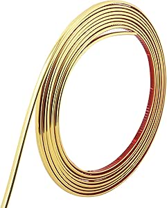 Trimold 5m Goldene Zierleiste, zum Abziehen und Aufkleben, flexibler Spiegel, Wand, Decke, Boden, Schränke, Fliesen, Kanten