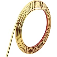 Trimold 65.6ft Shiny Gold Peel and Stick Molding Trim, Flexible Mirror Wall Ceiling Floor Cabinet Tile Edge Moulding
