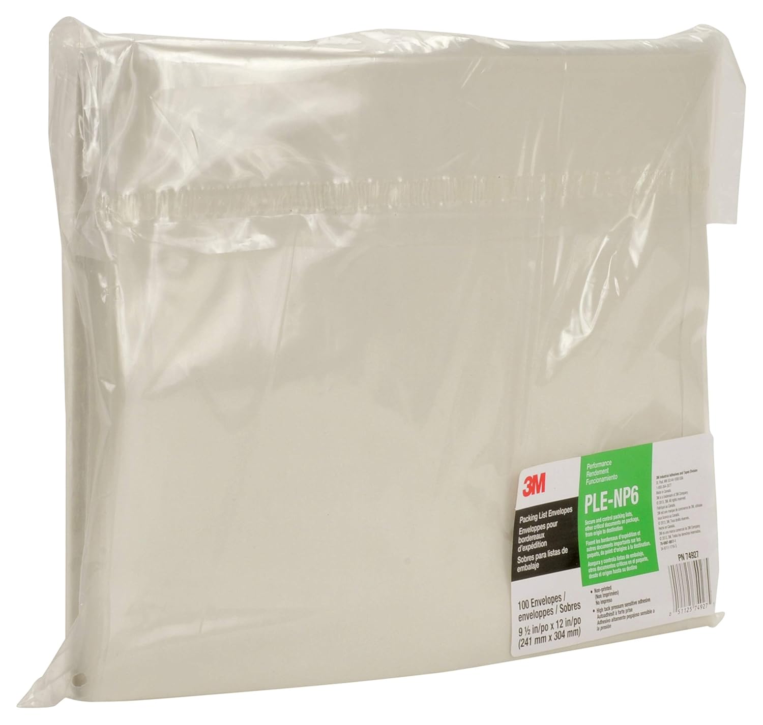 3M Non-Printed Packing List Envelope NP6, 9-1/2 in x 12 in, 1000 per case
