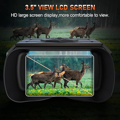 Miniatura 7 de Gafas de visión nocturna recargables prismáticos de visión nocturna de 1080P para adultos, binoculares de pantalla grande de 3.5 pulgadas pueden