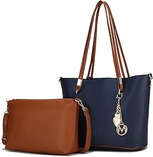 MKF Collection Tote Bag & Crossbody Set, Vegan Leather Top-Handle Shoulder bag Handbag Pouch Purse