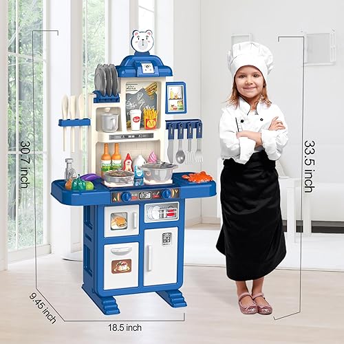 Miniatura 8 de Juego de cocina para niñas, juego de cocina para niños de 3 a 5, 46 piezas de accesorios de cocina de juguete para niños y niñas, juguetes de cocina