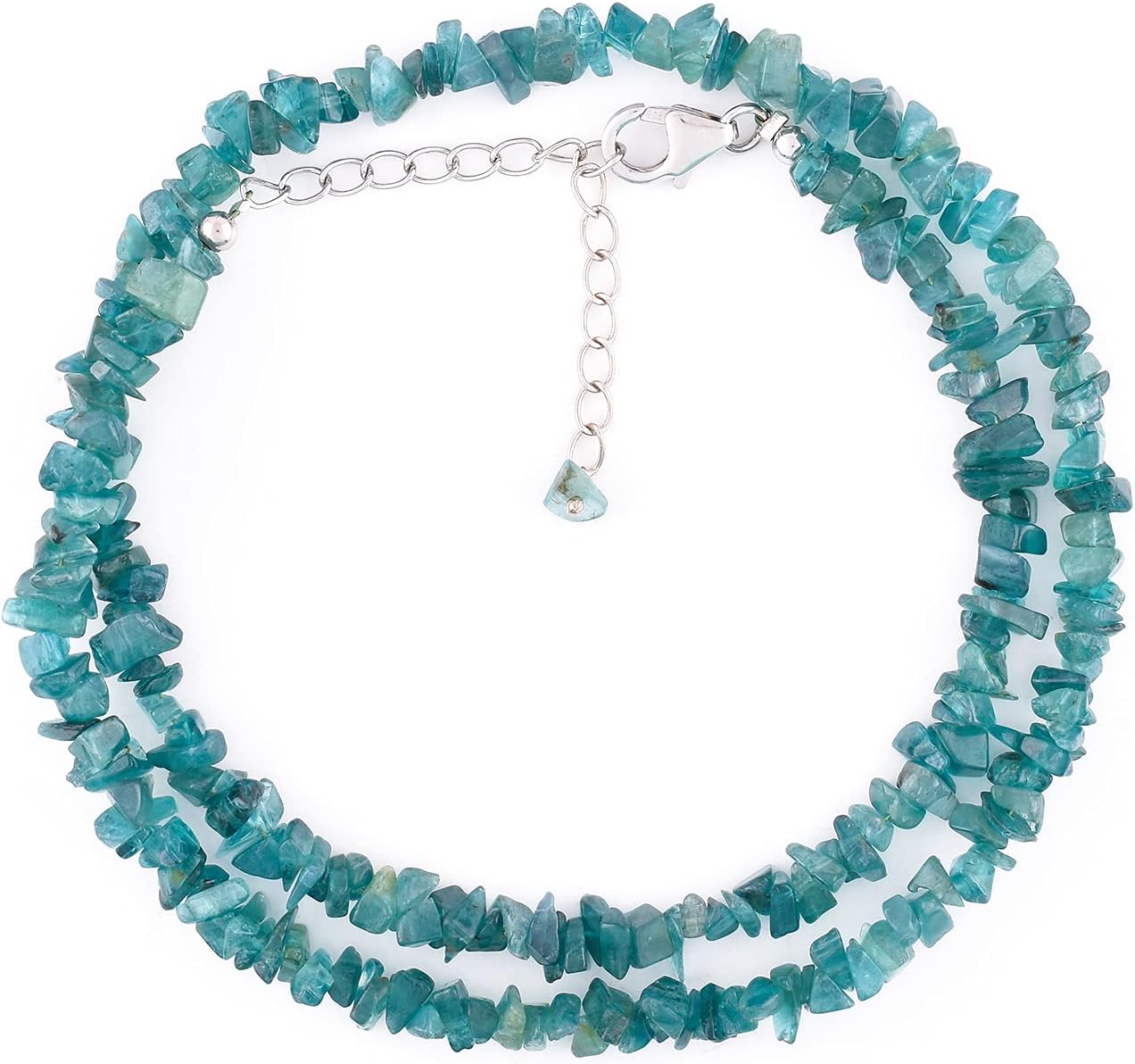 InfinityGemsArt Natural Raw Grandidierite Crystal Handmade Polished Choker Necklace, Gemstone Birthstone, Healing Stones, Women Jewelry, 925 Sterling Silver Chain 18 inch