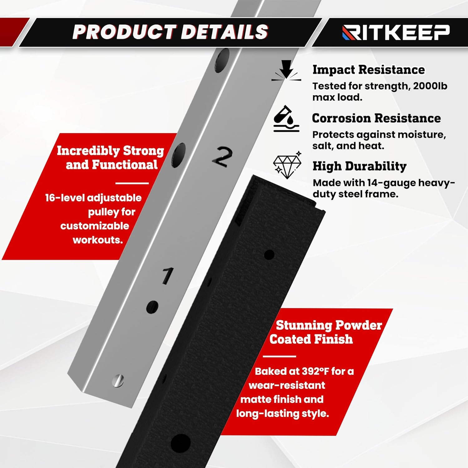 Home Gym Smith Machine with 320lb Weight Stacks – 6-in-1 Power Rack, Crossover, Pull-Up & Dip Station, Full Body Strength Training – RitKeep PMAX-5600 Pro