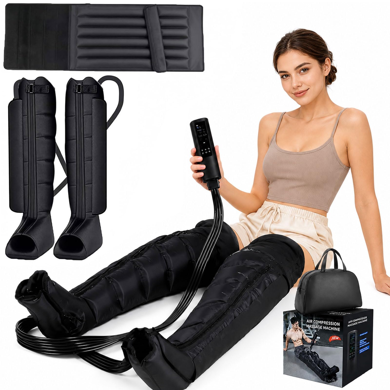 Pressoterapia Gambe con Linfodrenaggio e Compressione Pneumatica a 6 Camere
