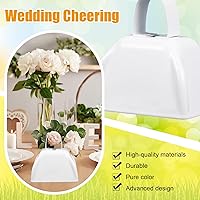 Vista 4 de Boao 100 cencerros de metal con asa para eventos deportivos, pequeñas campanas ruidosas, campanas de llamada para bodas, juegos de fútbol, 3 x 2.8 x