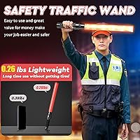 Vista 5 de Kanayu Varita de tráfico de señal, bastón de control de tráfico LED, con 3 modos intermitentes, varita de control de seguridad para guía