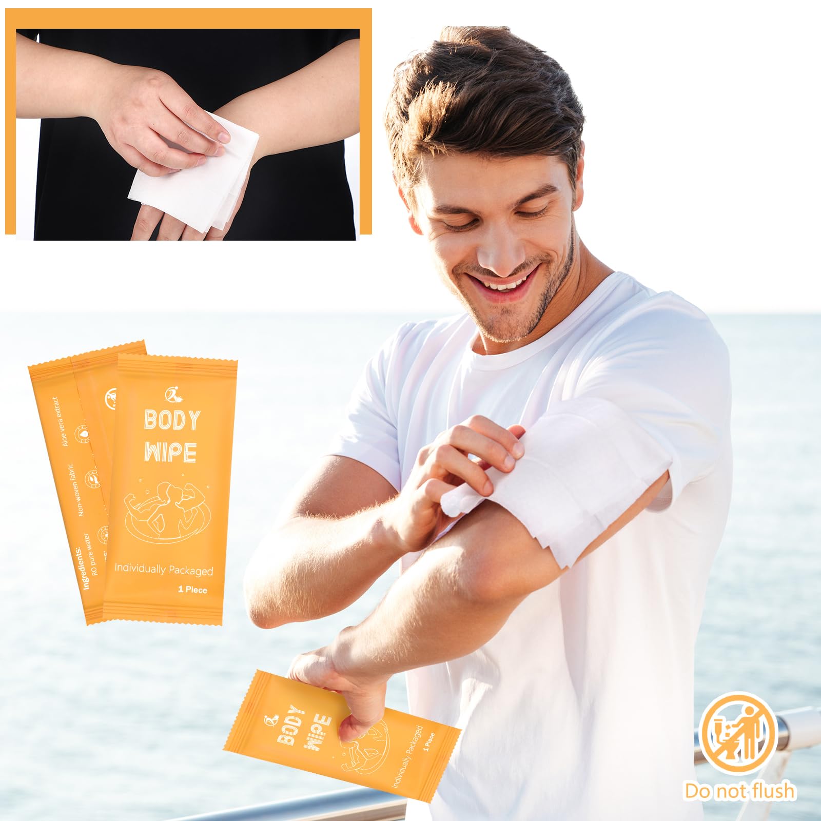 Timgle 200 Pcs Acidified Travel Deodorant Wipes for Women & Men Variety Pack Mini Hypoallergenic Face and Body Wipes Disposable Individually Wrapped Cleansing for Travel Gym