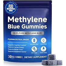 Methylene Blue Gummies, 99.9% Pure Methylene Blue 5mg for Cognitive Clarity & Cellular Energy Supplement, 30 Gummies