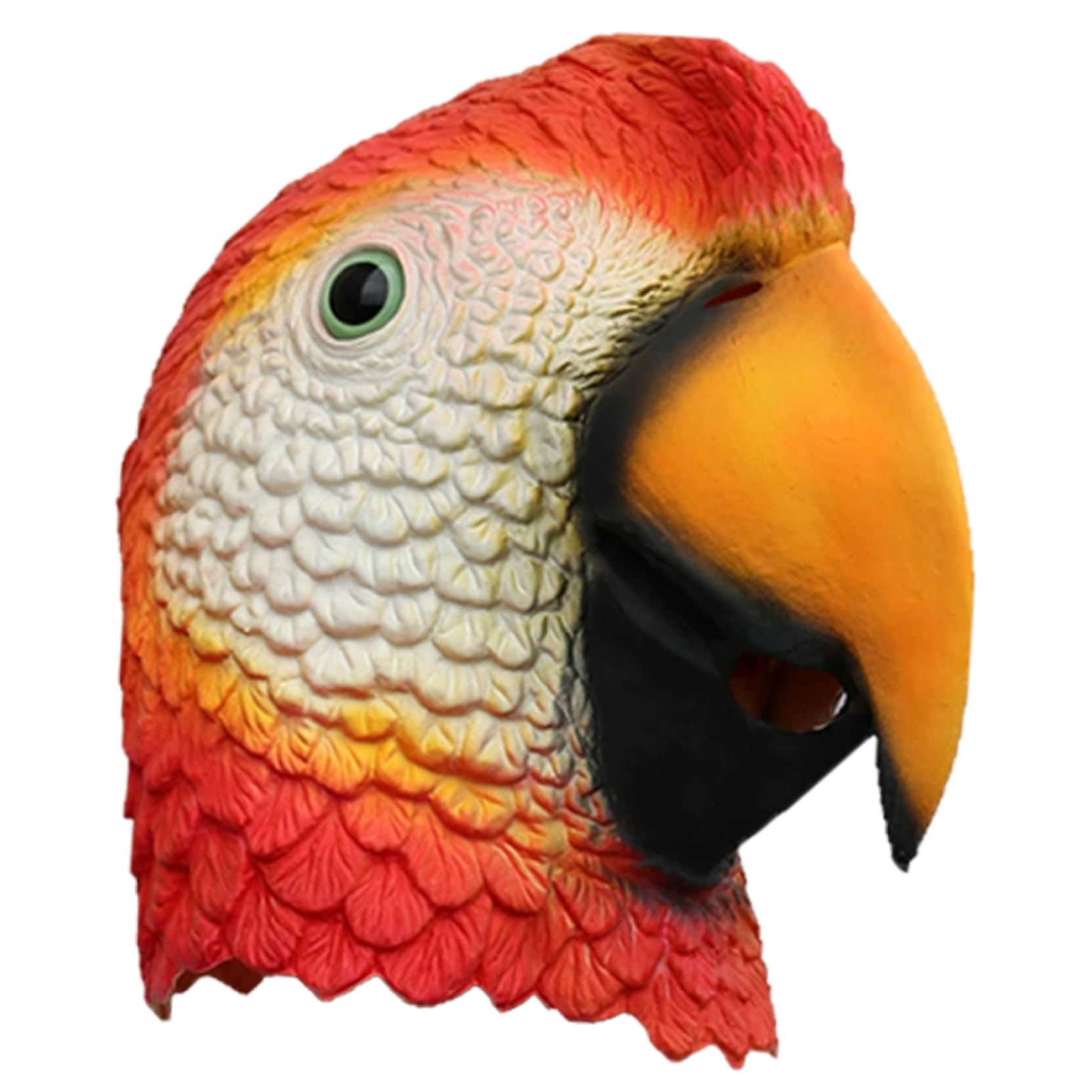 Yeaxxsqy Realistic Latex Red Parrot Bird Mask, Parrot Costume Animal Bird Head Halloween Party Costume for Adults and Kids, Mask